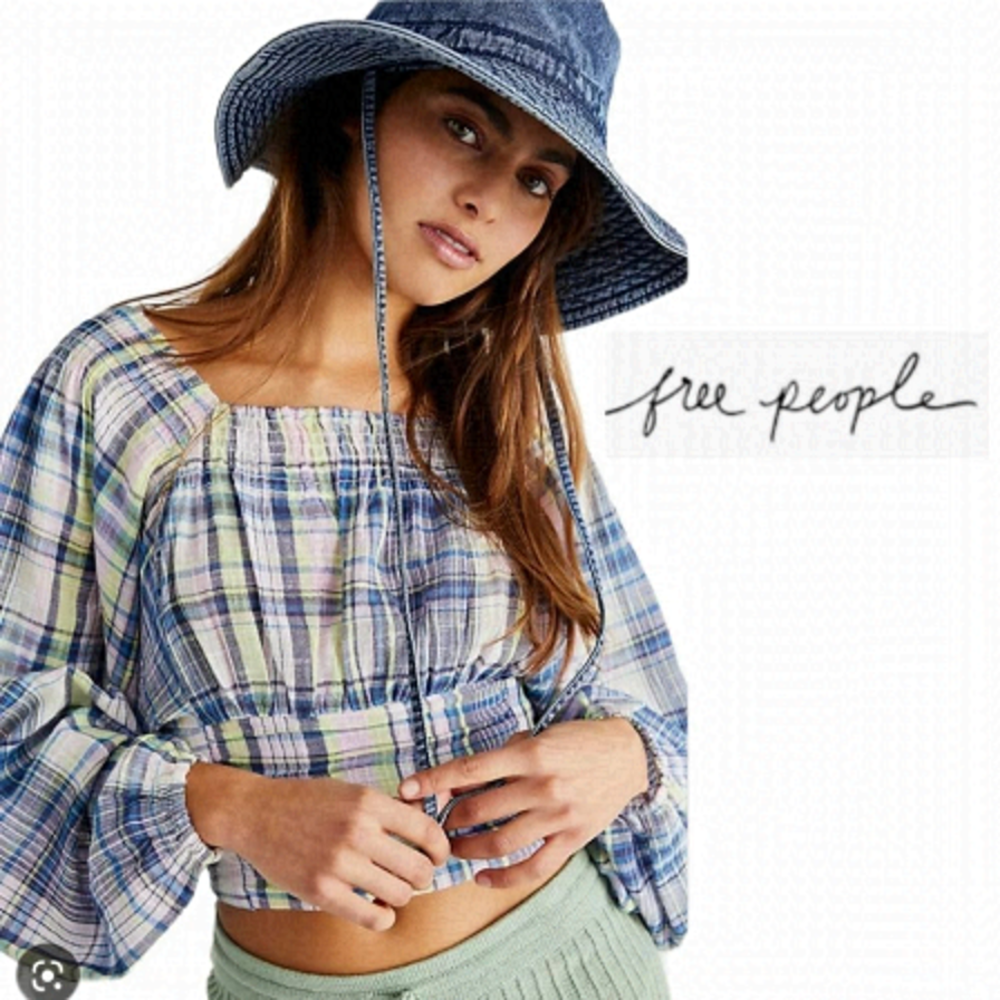 Free PEOPLE marlena plaid top small @L1